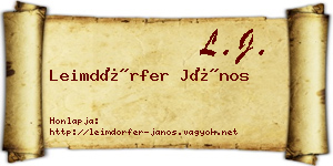 Leimdörfer János névjegykártya